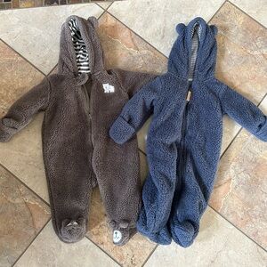 Six month fleece bunting set of two